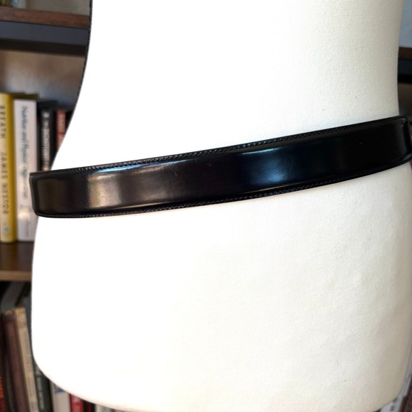 Vintage Coach Black Leather Belt Solid Brass Buckle Handcrafted USA - Picture 3 of 8